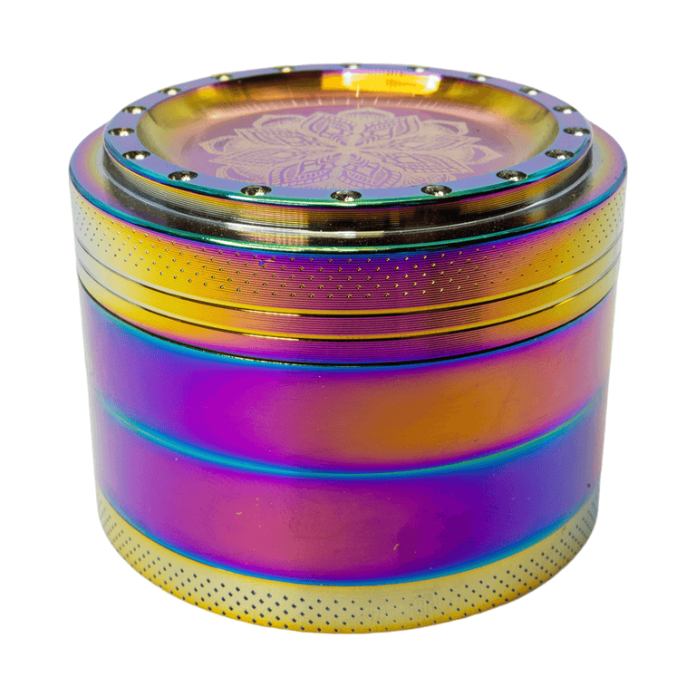 rainbow metal grinder with etched design