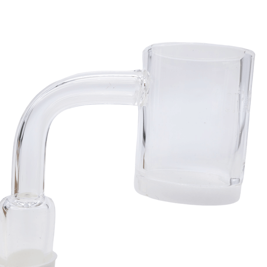 90° Quartz White Bottom Banger With Male Joint (18mm)