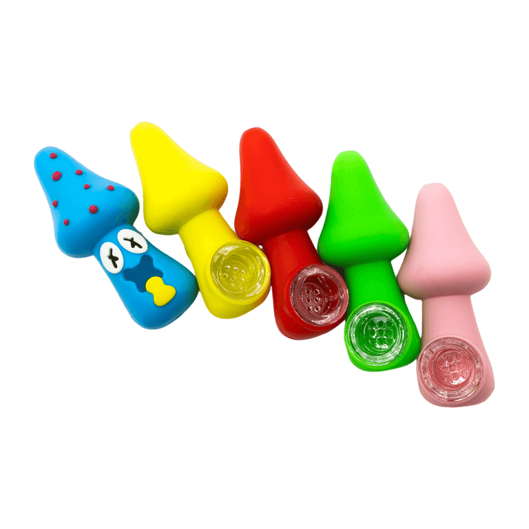 Trippy Mushroom Silicone Hand Pipe