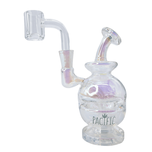 Iridescent Mini Dab Rig With Percolator and Banger