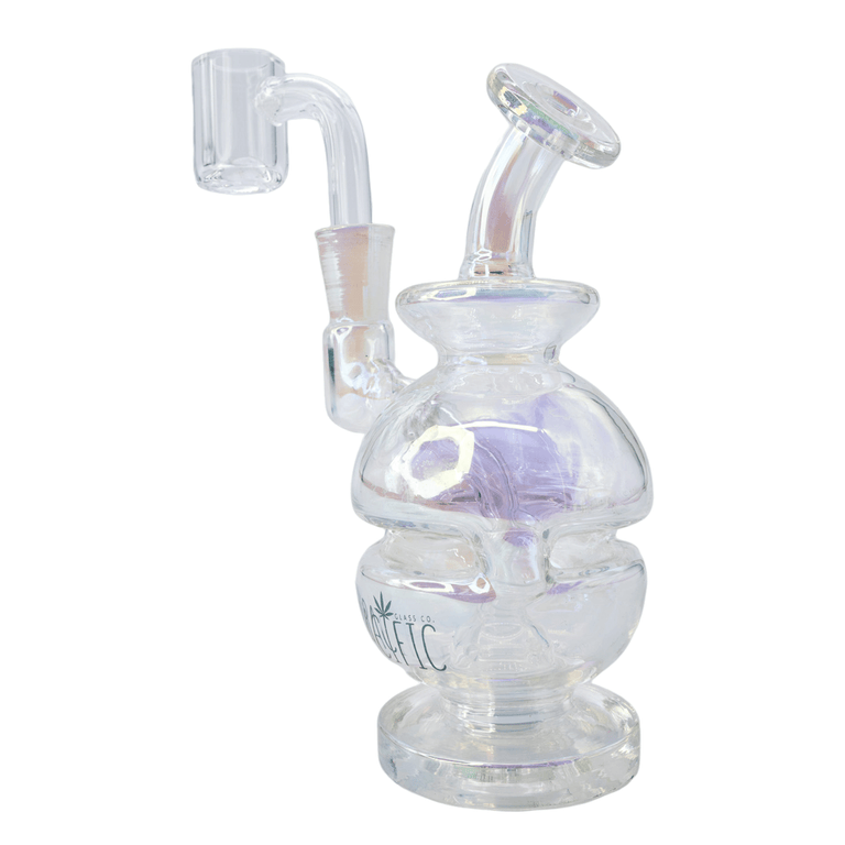 Iridescent Mini Dab Rig With Percolator and Banger