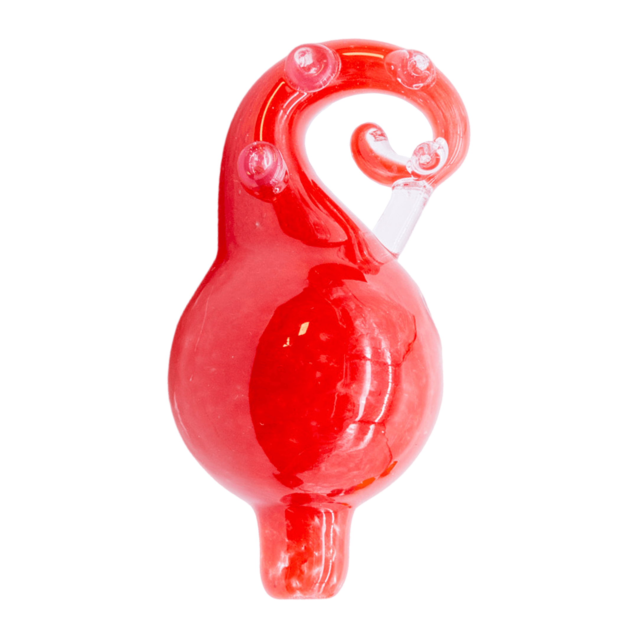 Kraken-themed directional carb cap with spiral red glass tentacle design for concentrates